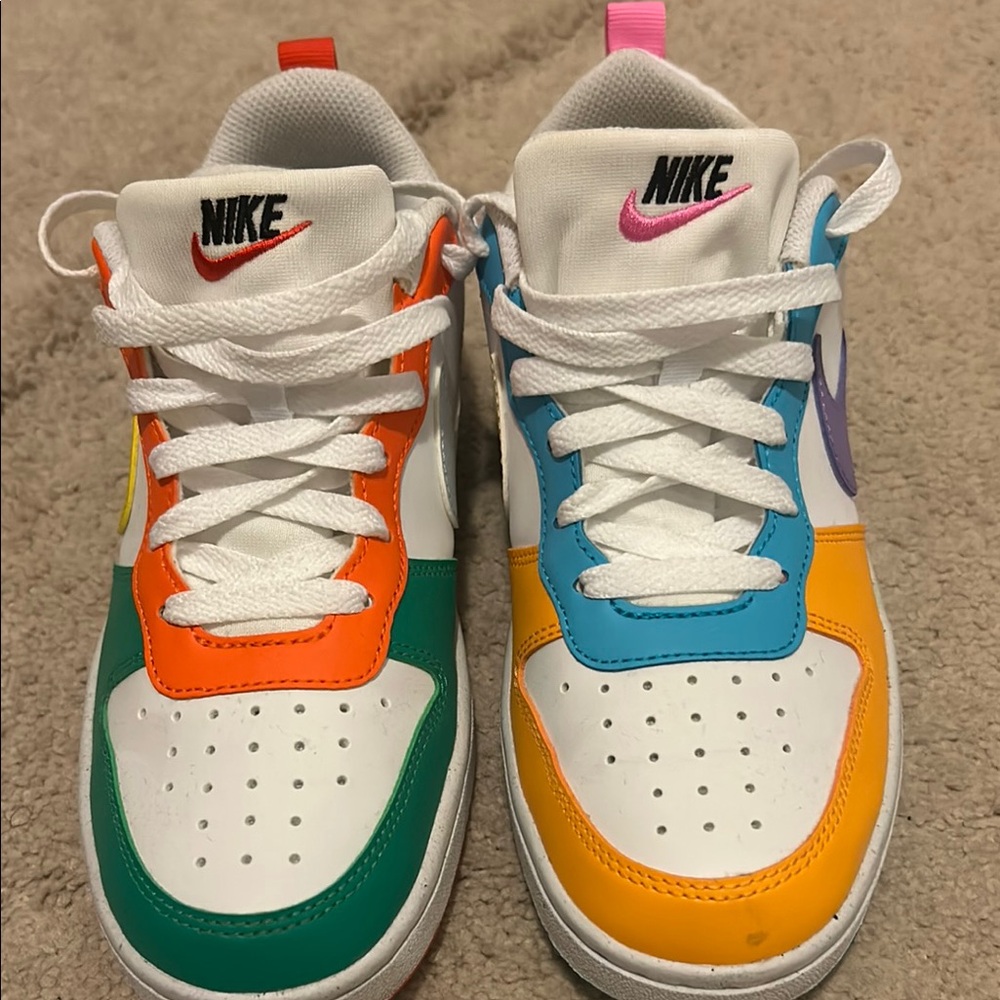 Nike Orange and Green High-Top Sneakers